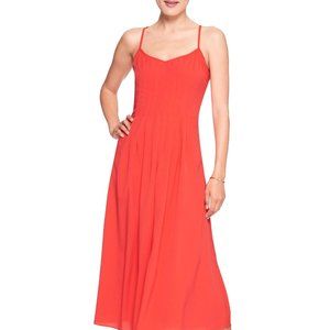 Banana Republic Factory Red Pintuck Midi Dress NWT